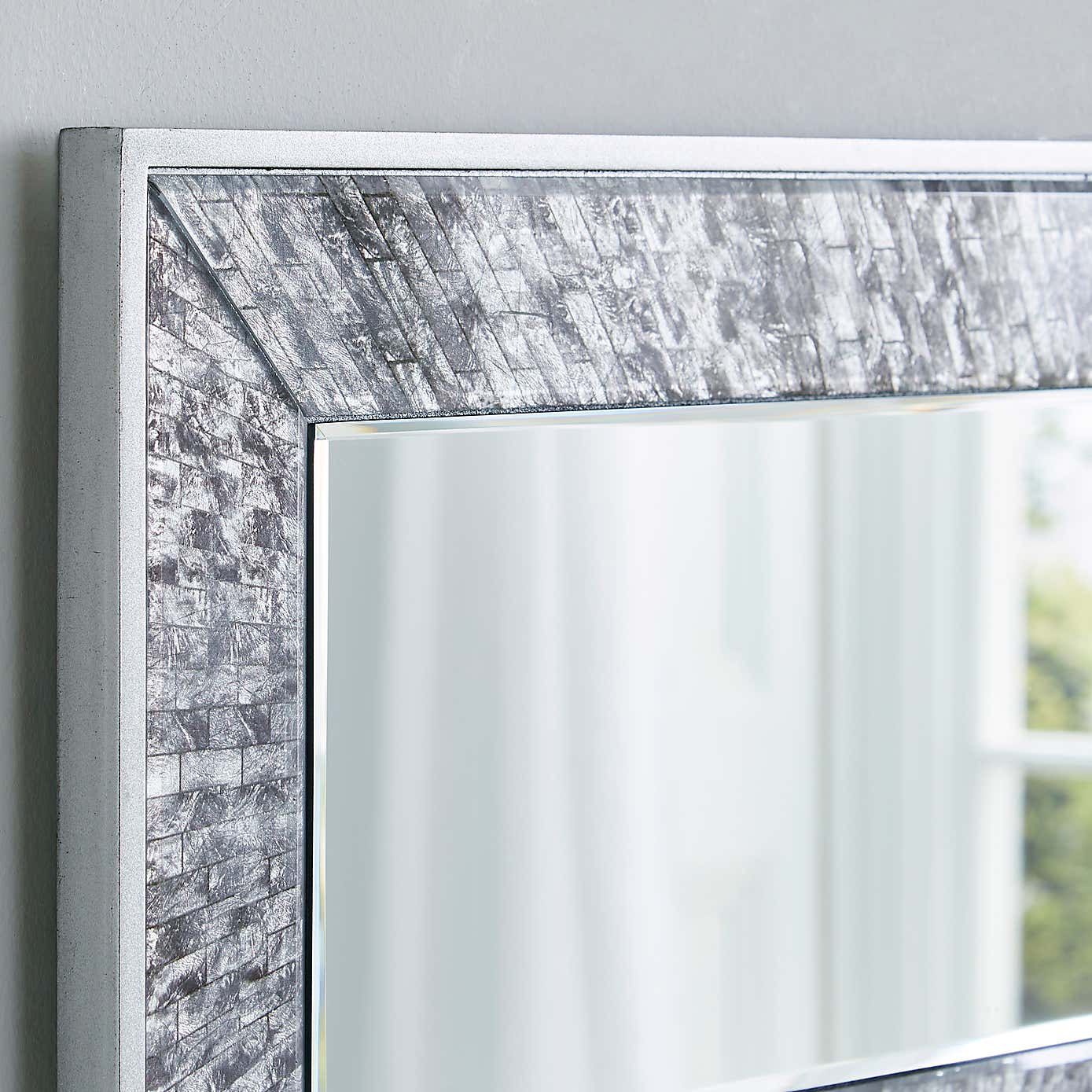 Luxe Tiled Over Mantle Wall Mirror