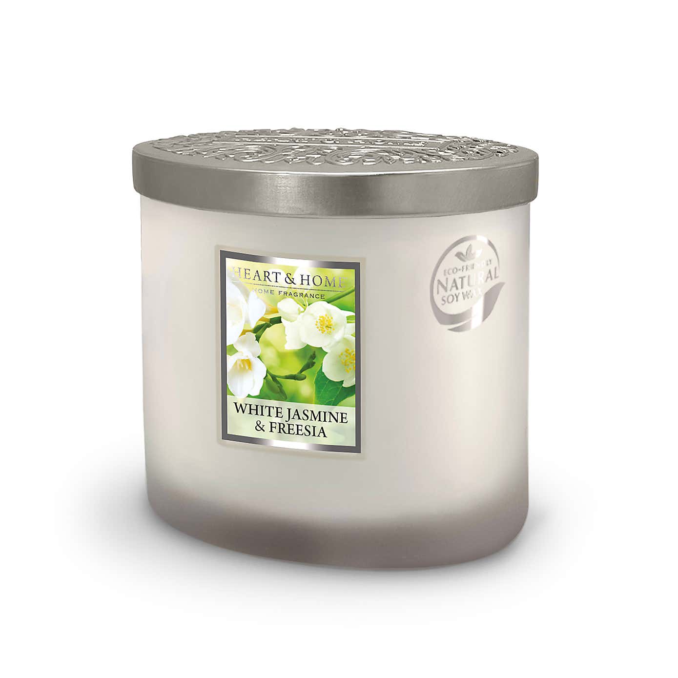 Heart and Home Ellipse White Jasmine & Freesia Multi Wick Candle