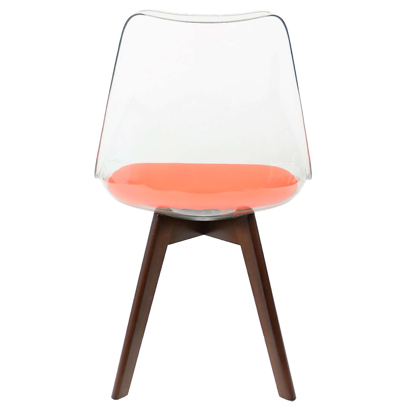 Fusion Living Soho Clear Plastic Dining Chair with Squared Legs