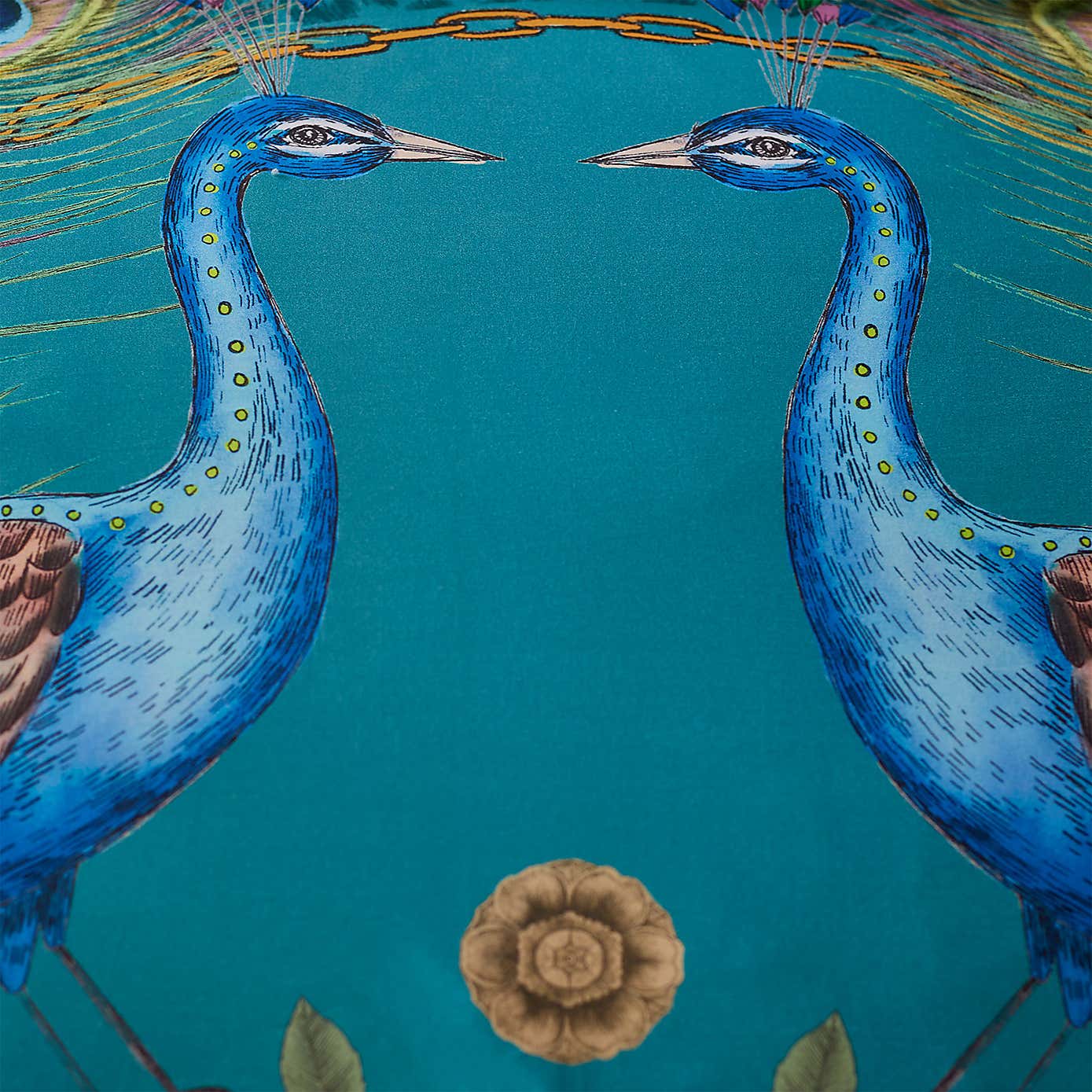 Matthew Williamson Xanadu Peacock 200 Thread Count Cotton Pink Duvet Cover and Pillowcase Set