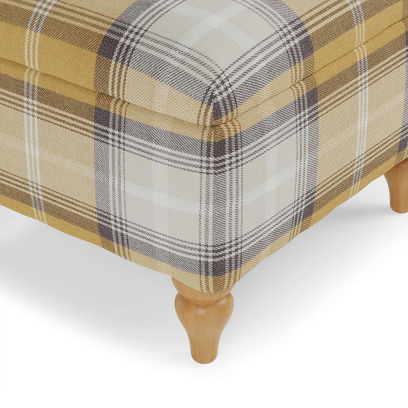 Oswald Check Storage Footstool Tapered Leg