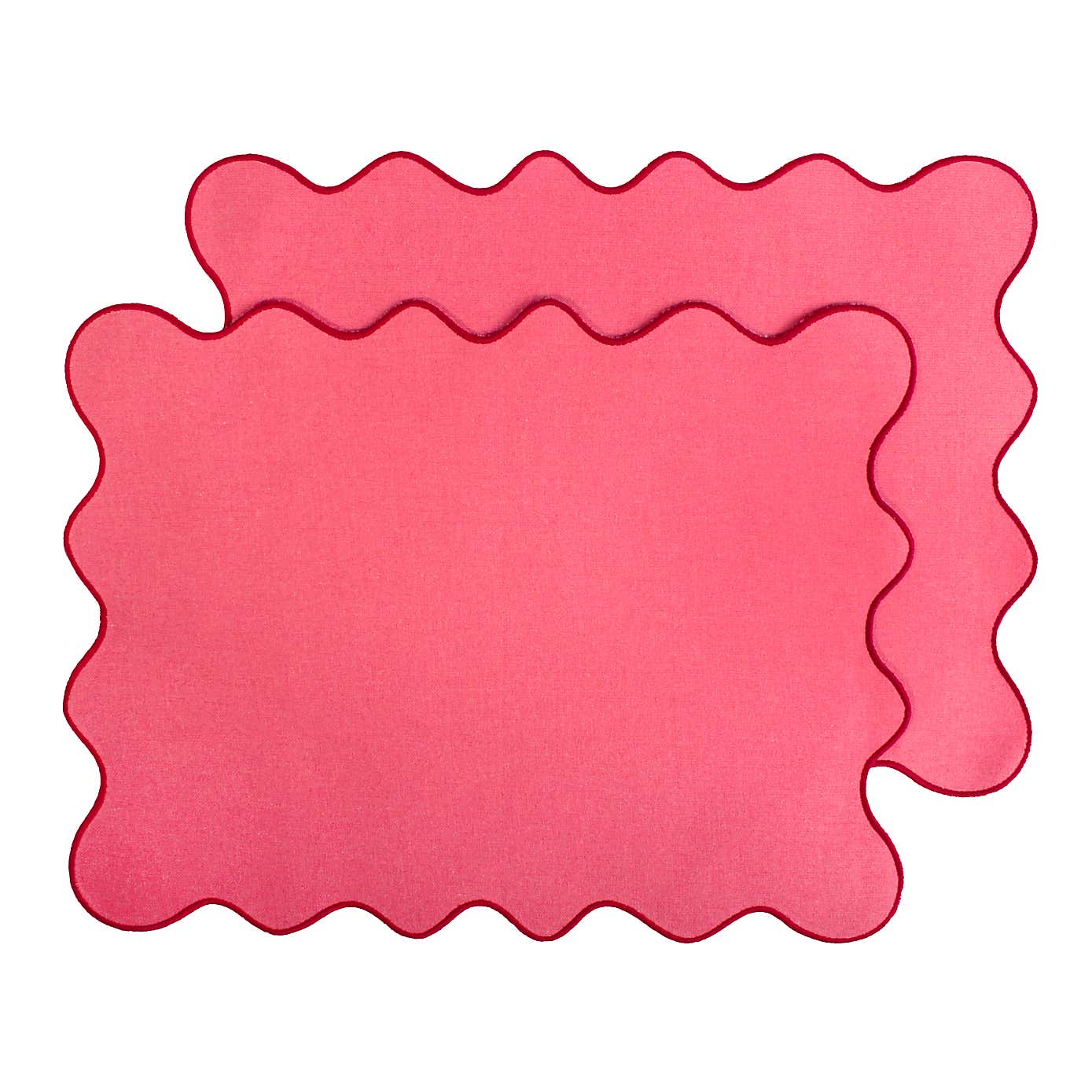 Set of 2 Pink Scalloped Edge Placemats