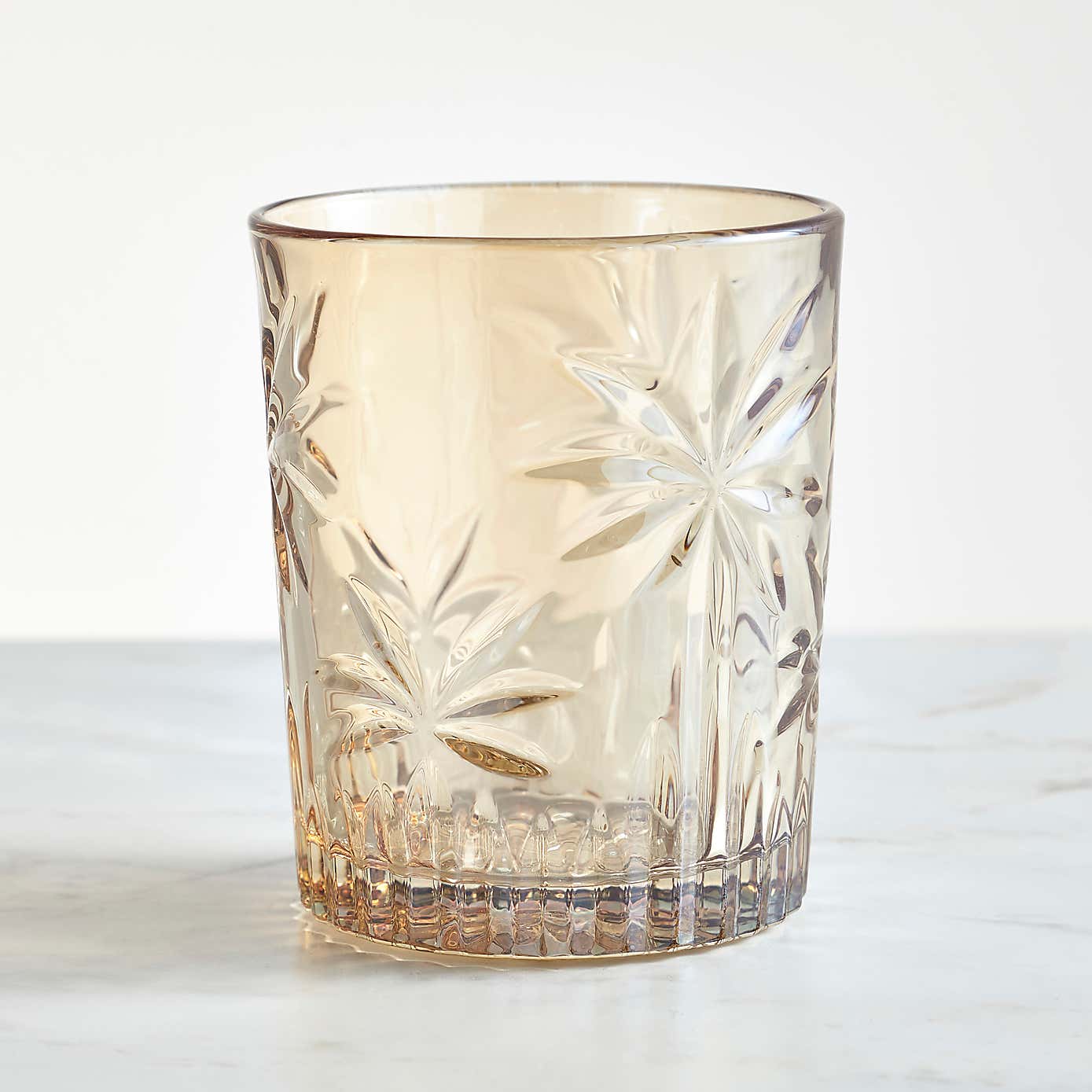Luxe Palm Amber Tumbler Glass