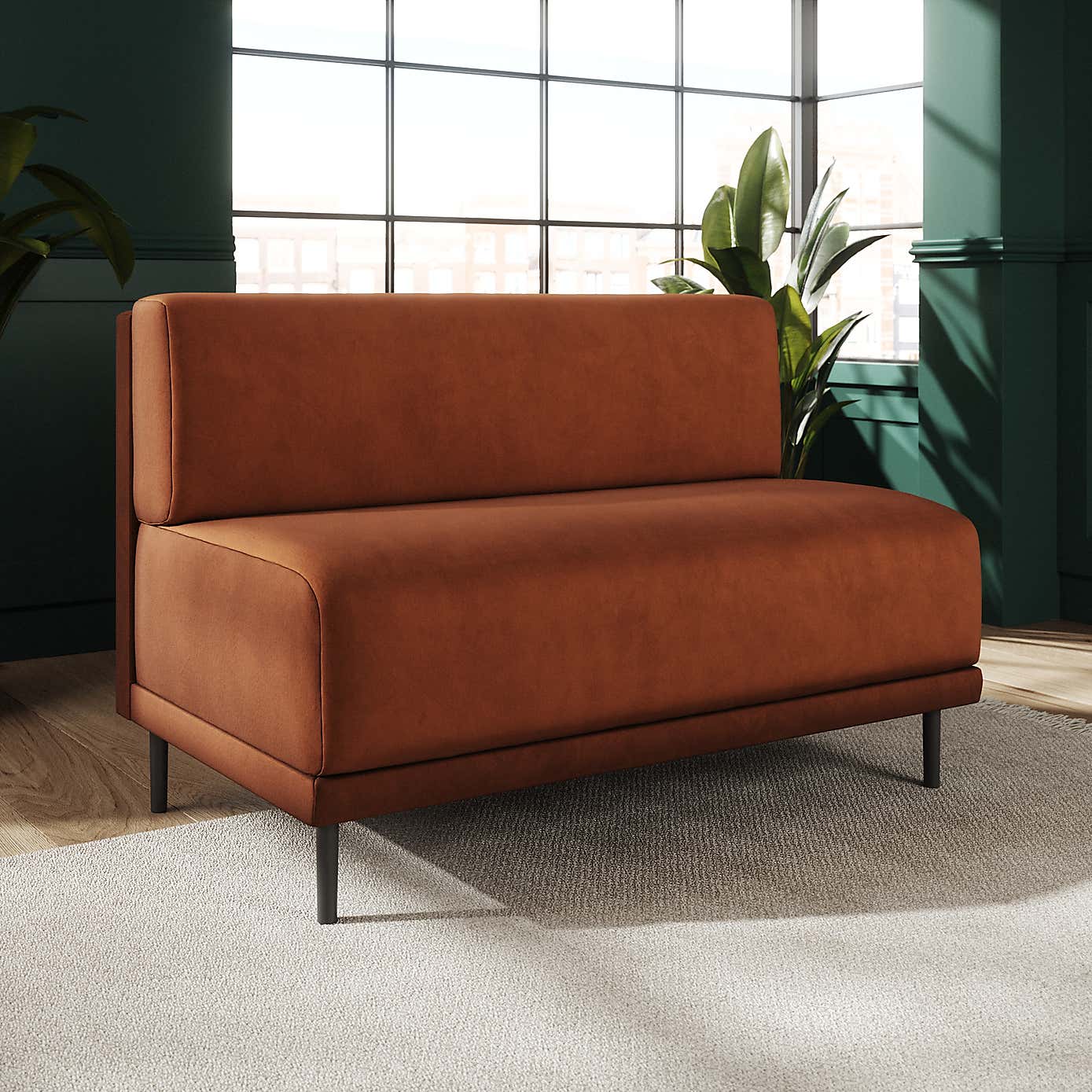 Mae Long Dining Bench, Matte Plush Velvet