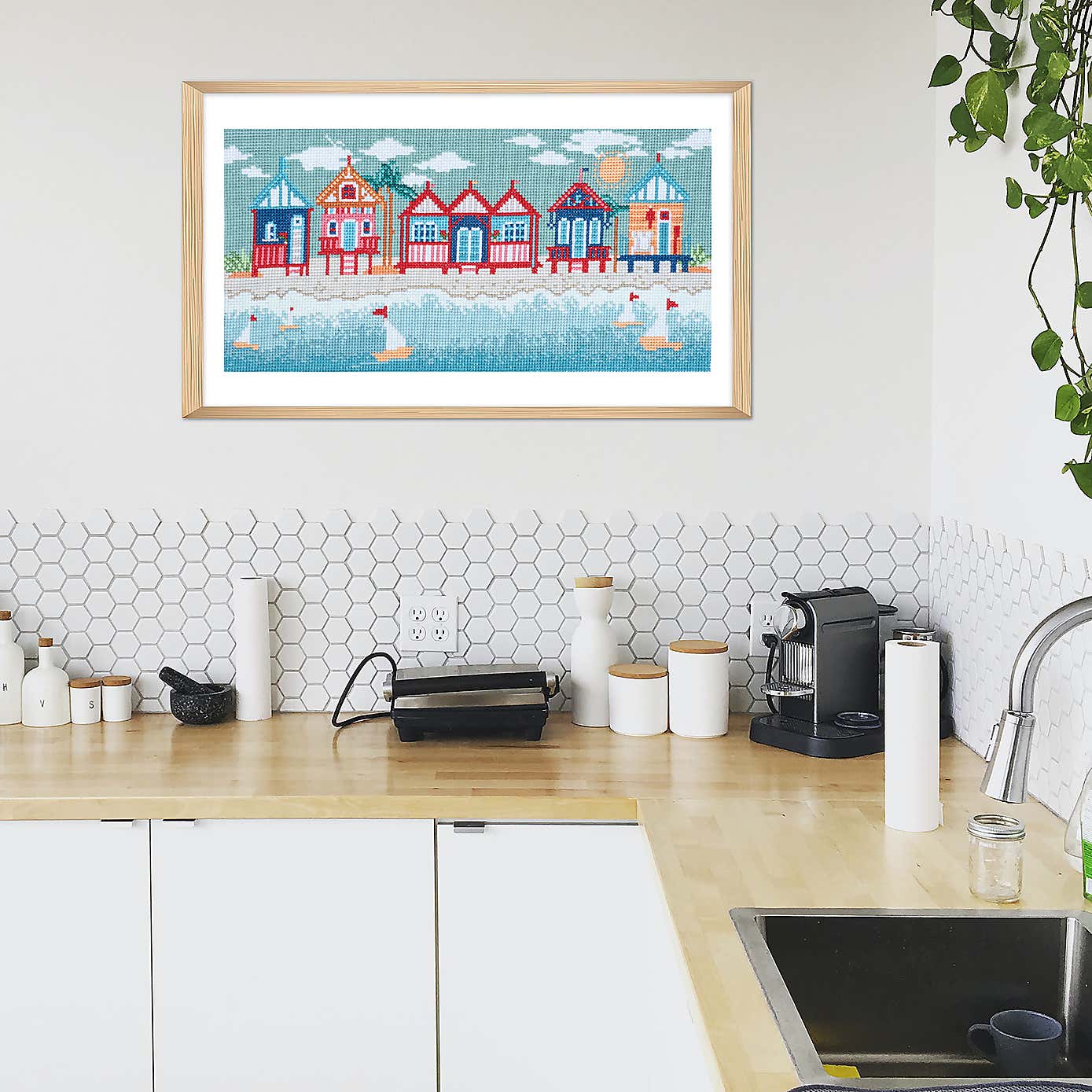 Cross Stitch Large Beach Hut