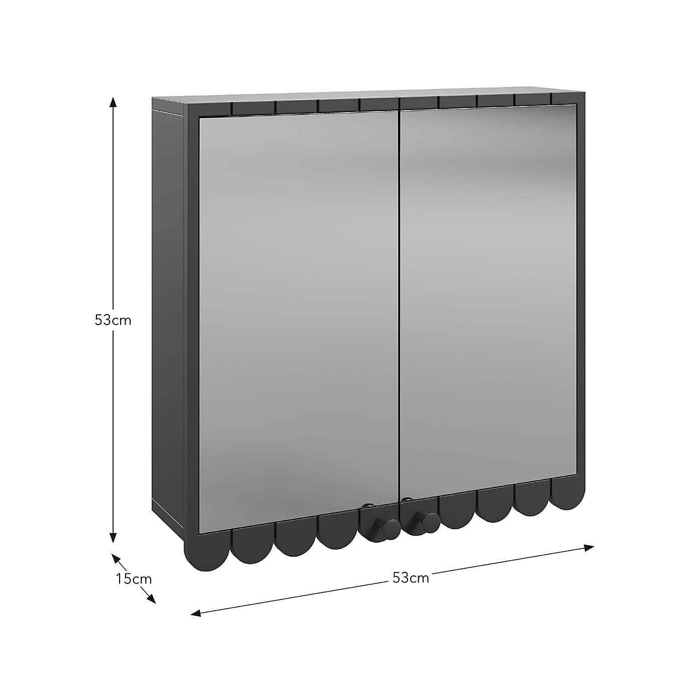 Scallop Mirror Wall Cabinet