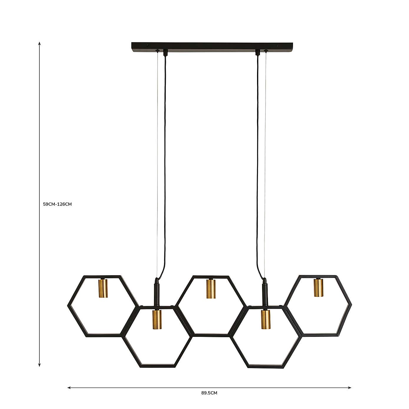 Hexa 5 Light Ceiling Fitting