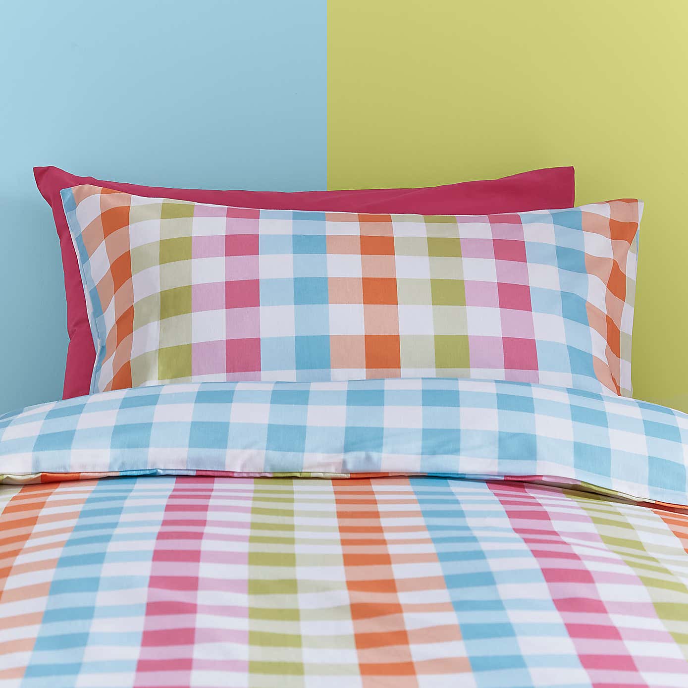 Rainbow Gingham Duvet Cover Set