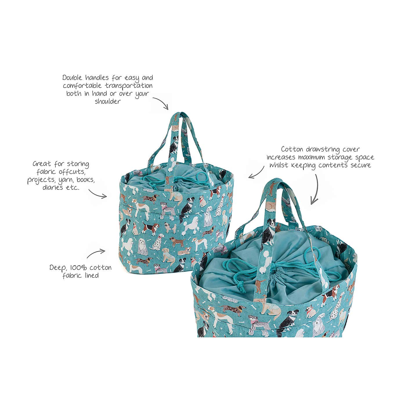 Blue Scotty Dogs Draw String Bag