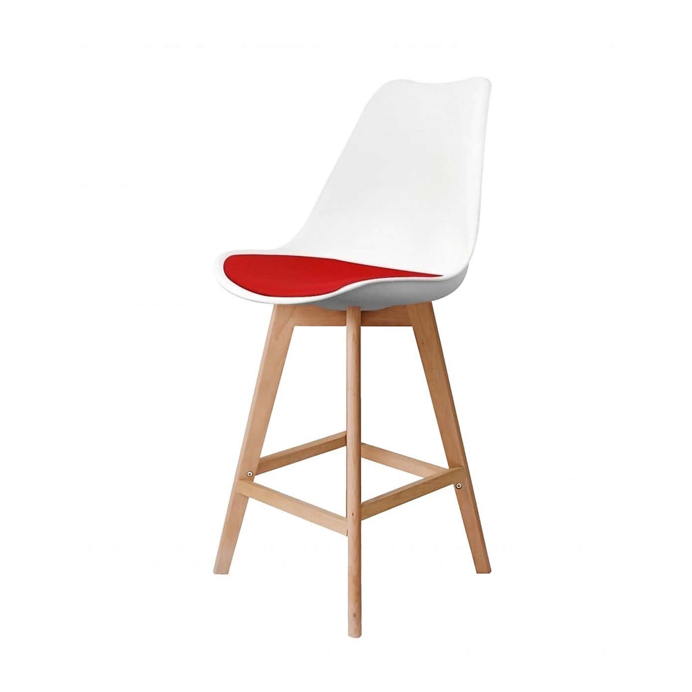 Fusion Living Soho White Plastic Bar Stool