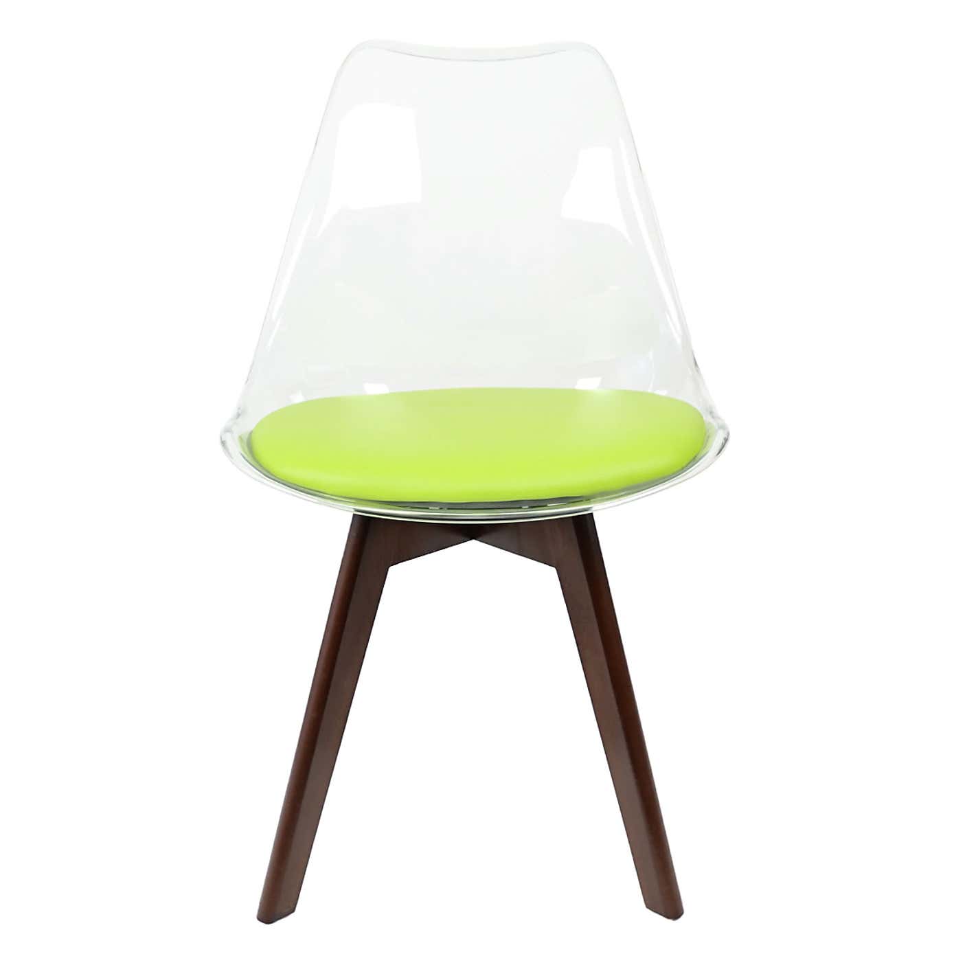 Fusion Living Soho Clear Plastic Dining Chair with Squared Legs