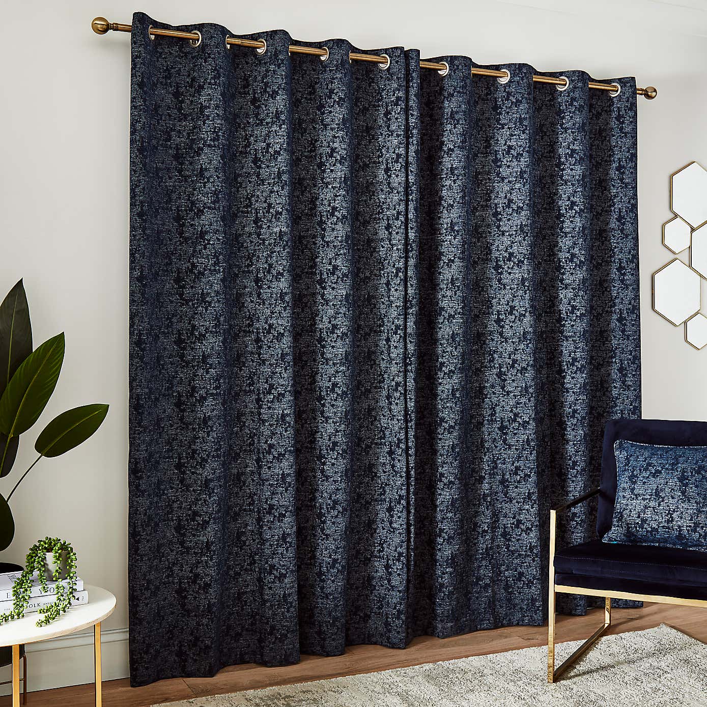Mottled Chenille Eyelet Curtains