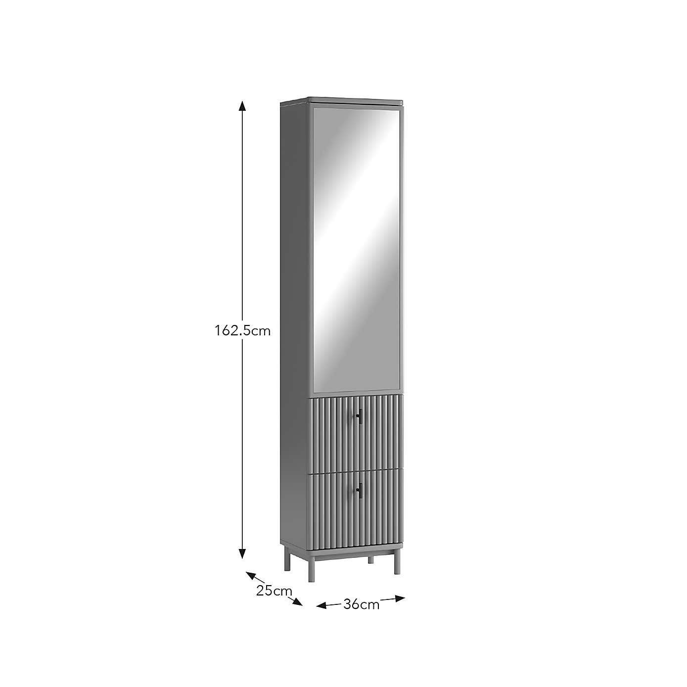Elsie Tall Mirrored Bathroom Cabinet