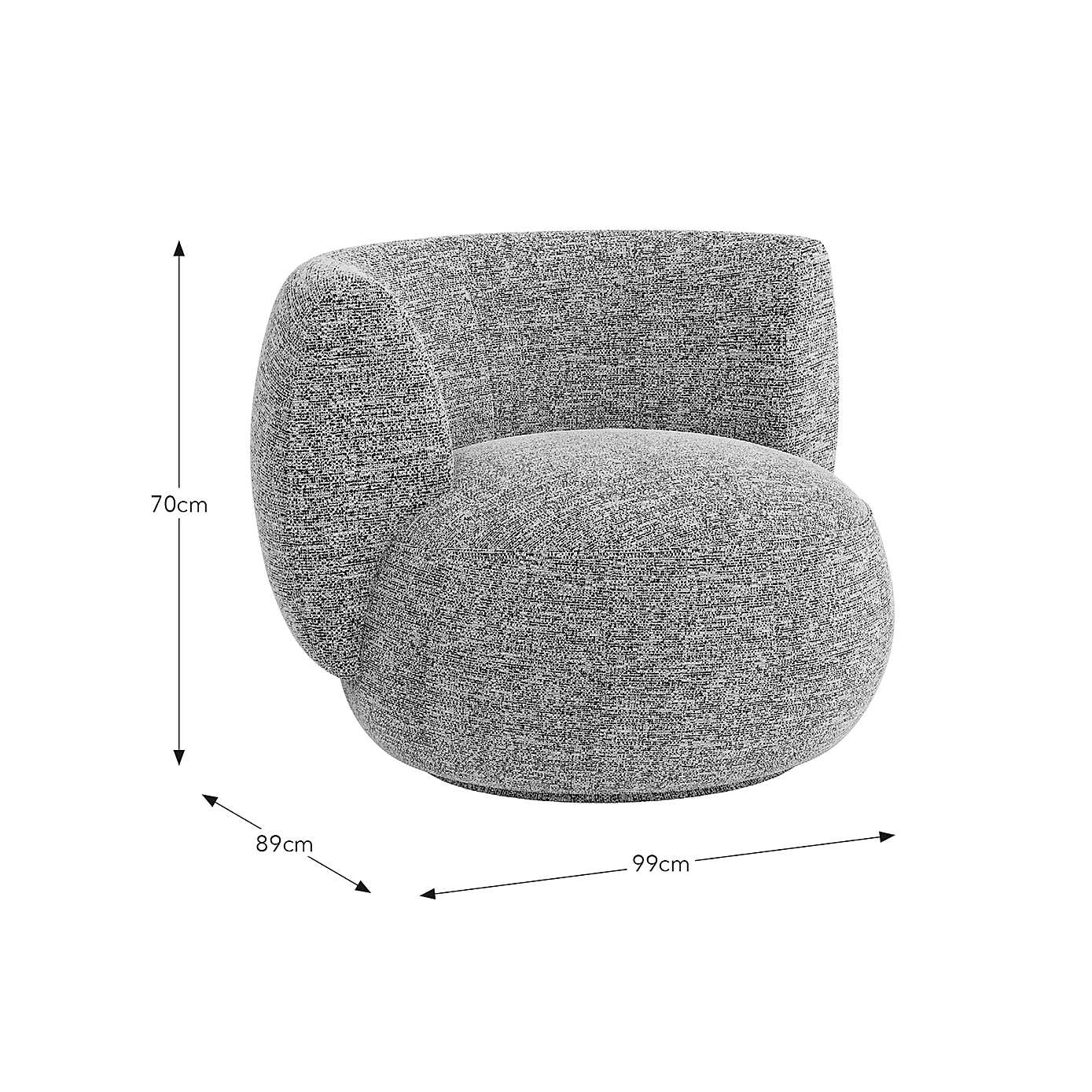 Lozenge Luxe Boucle Black Swivel Chair