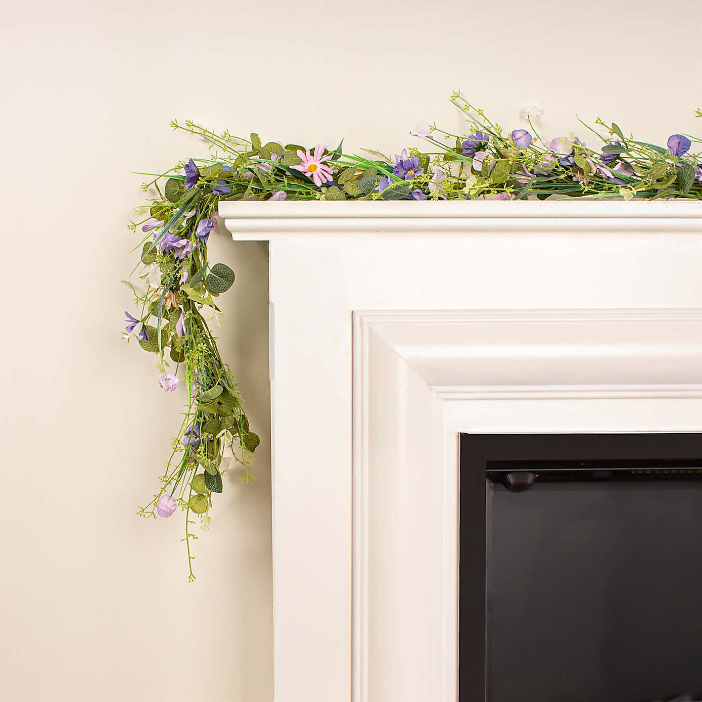 Artificial Purple Spring Florals Garland