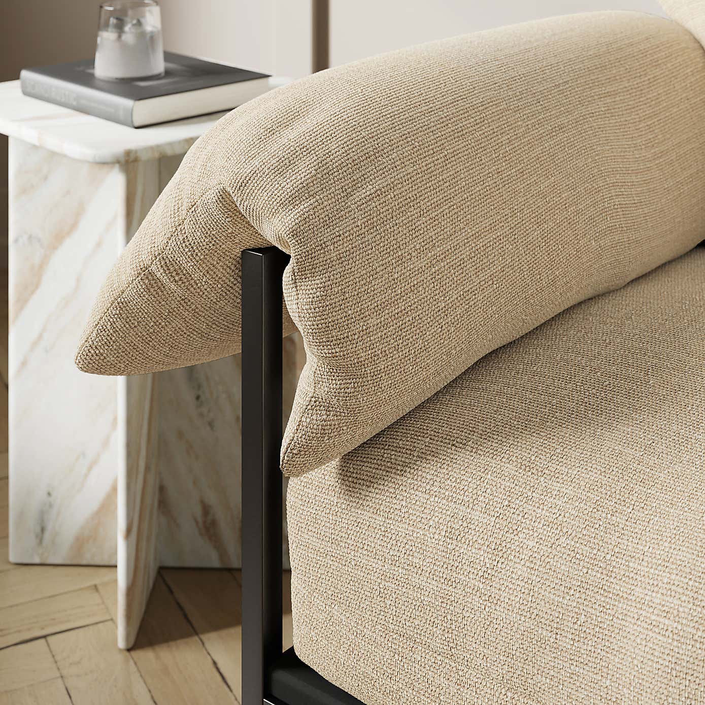 Kai Slub Chenille Pillow Arm Occasional Chair