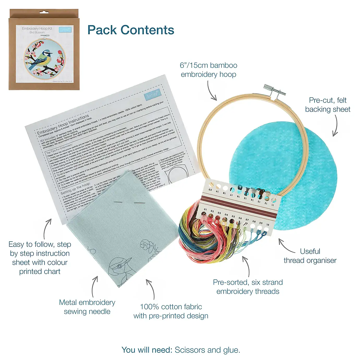 Embroidery Kit Bird Blossom