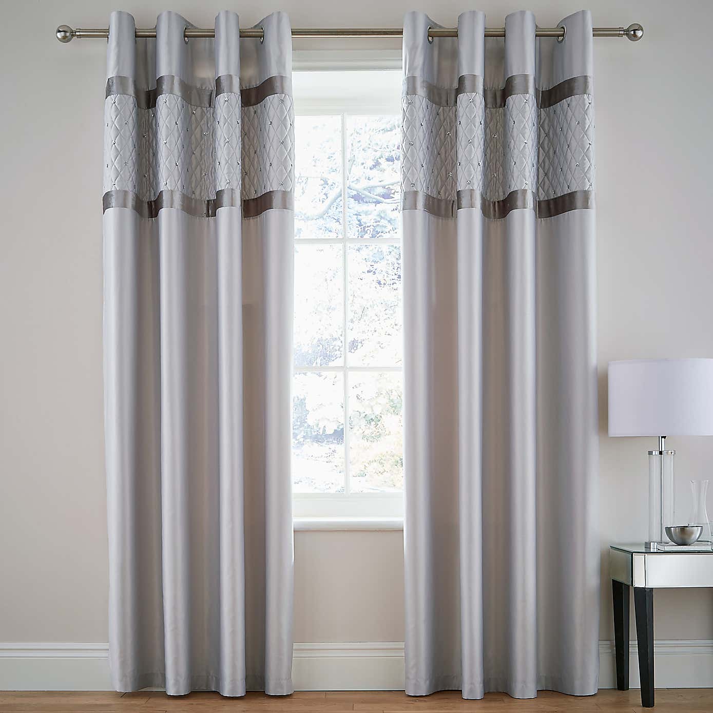 Catherine Lansfield Sequin Cluster Eyelet Curtains