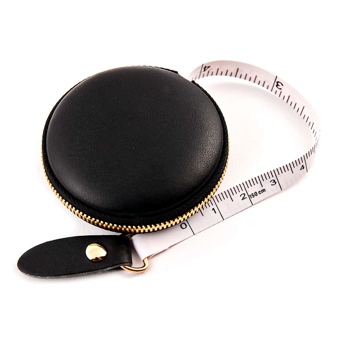 Hemline Gold PU Leather Retractable Tape Measure 150cm