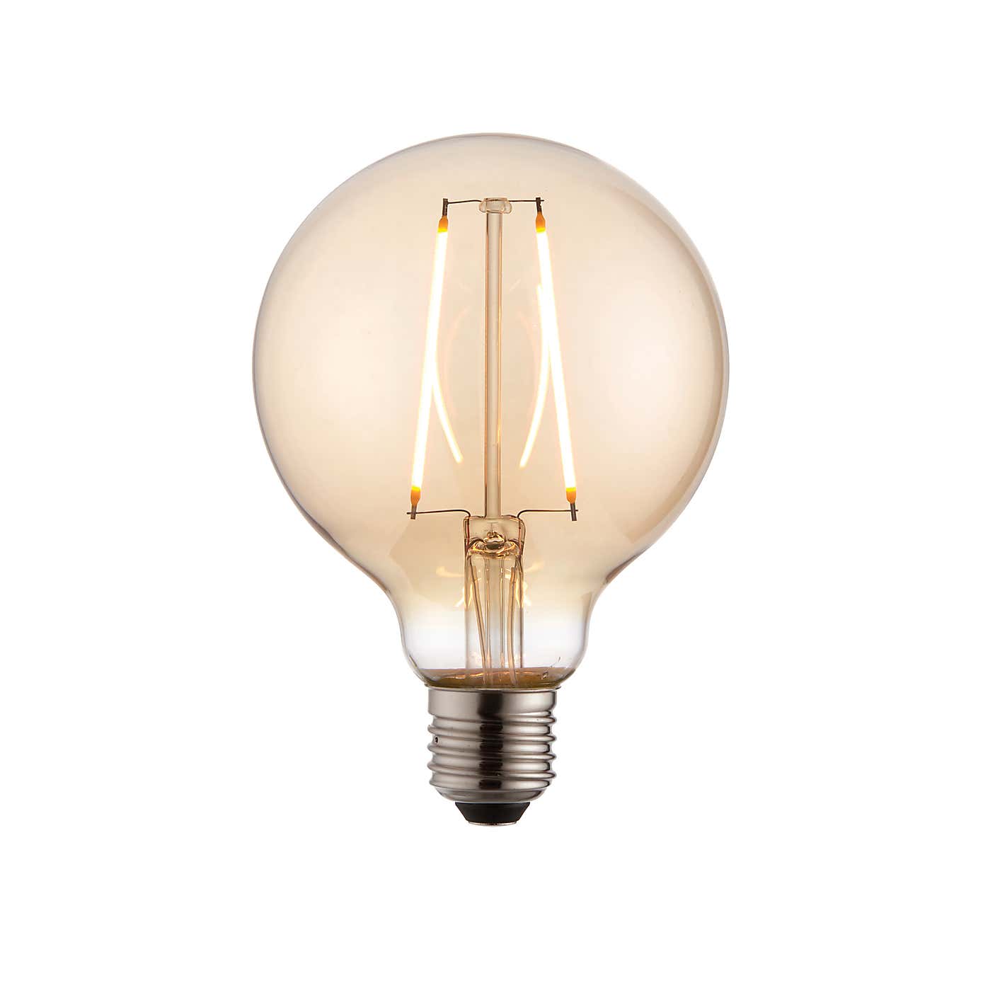 Endon 2 Watt ES LED Amber Filament Large Globe Bulb