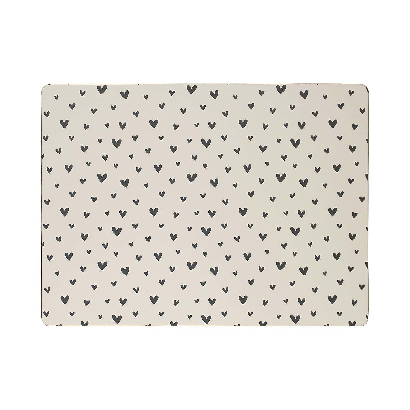 Set of 4 Heart Cork Back Placemats
