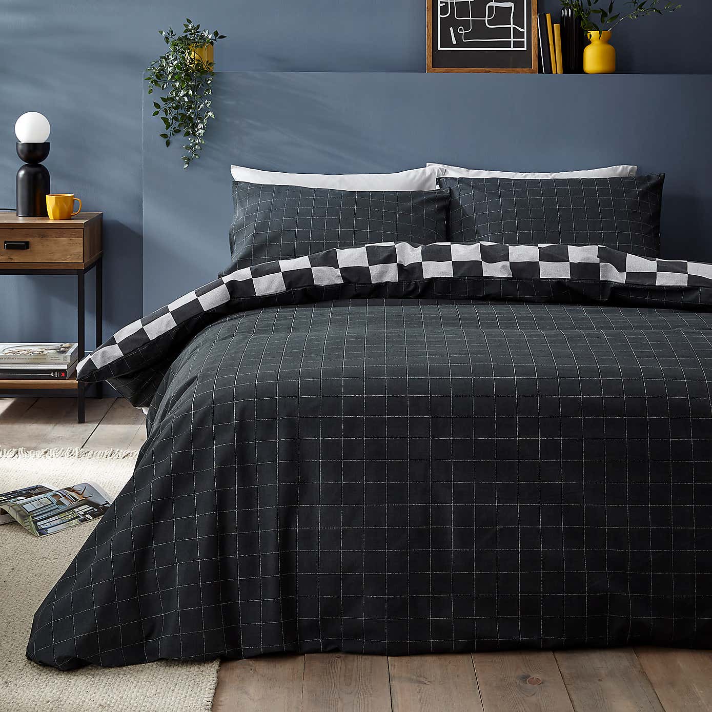Checkerboard Duvet Cover & Pillowcase Set