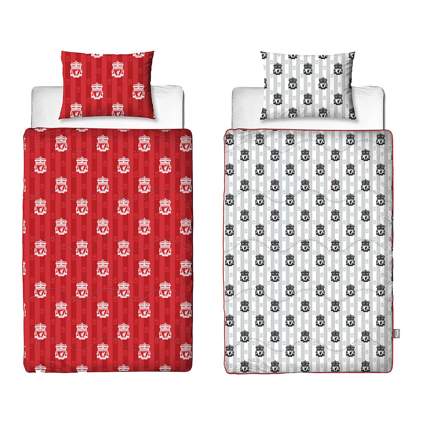 Liverpool Stripe 10.5 Tog Single Coverless Duvet and Pillowcase Set