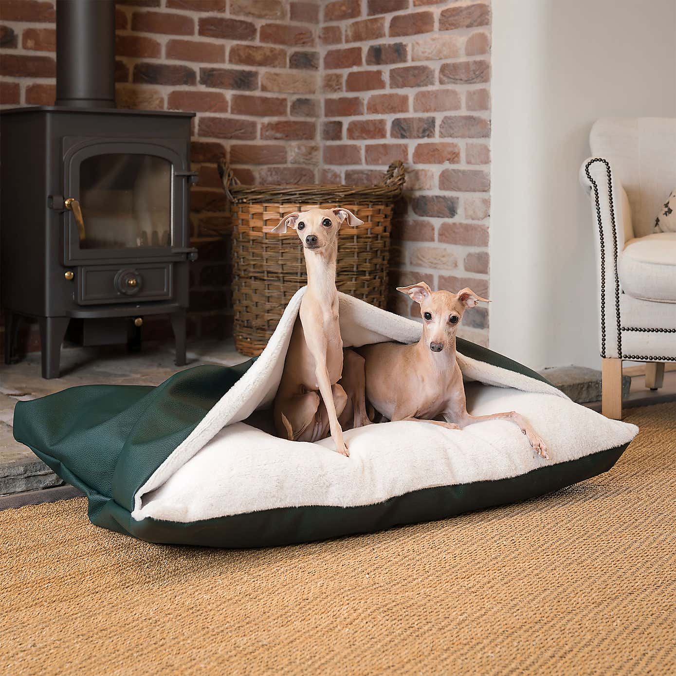 Lords and Labradors Rhino Leather Sleepy Burrow Dog Bed