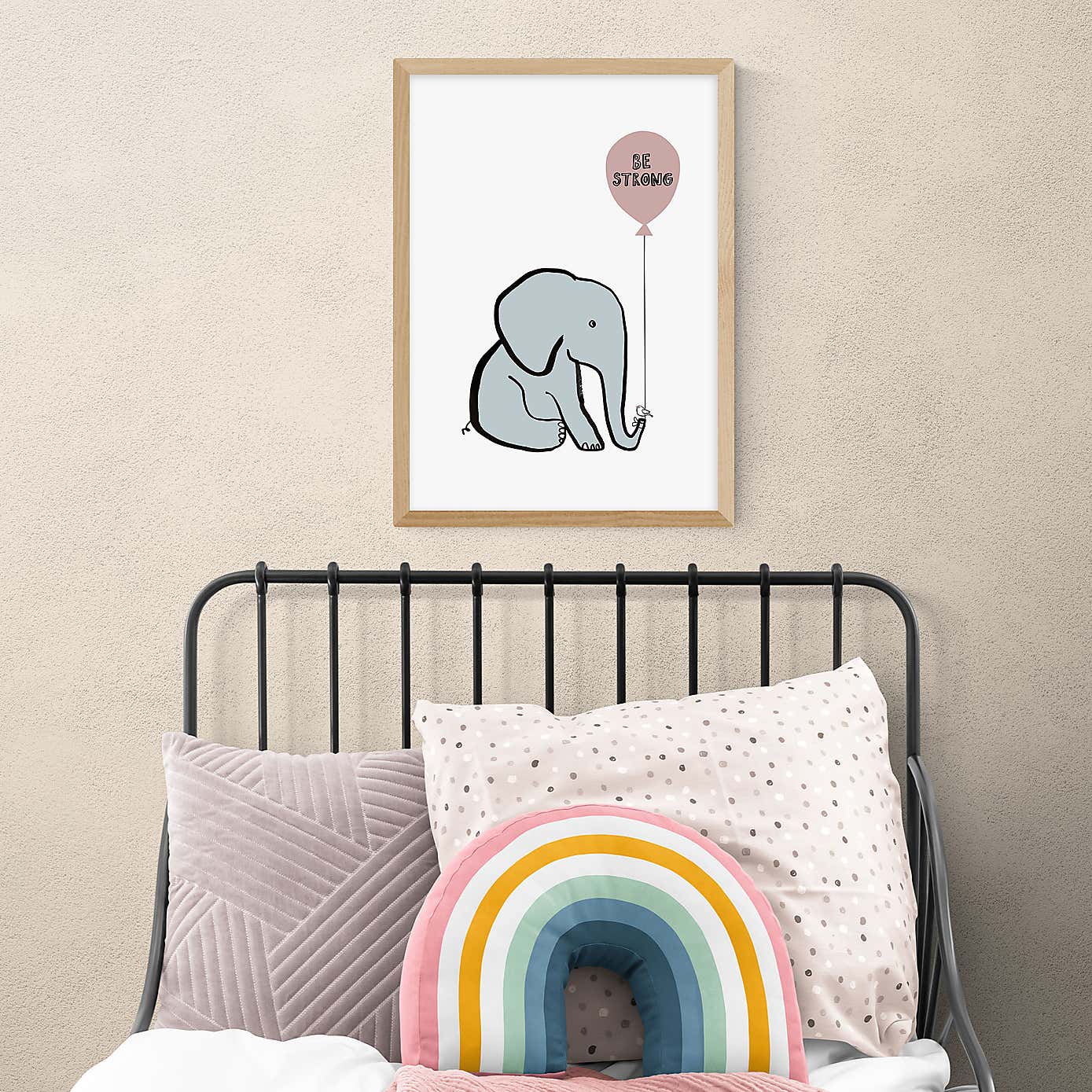 East End Prints Be Strong Elephant Print