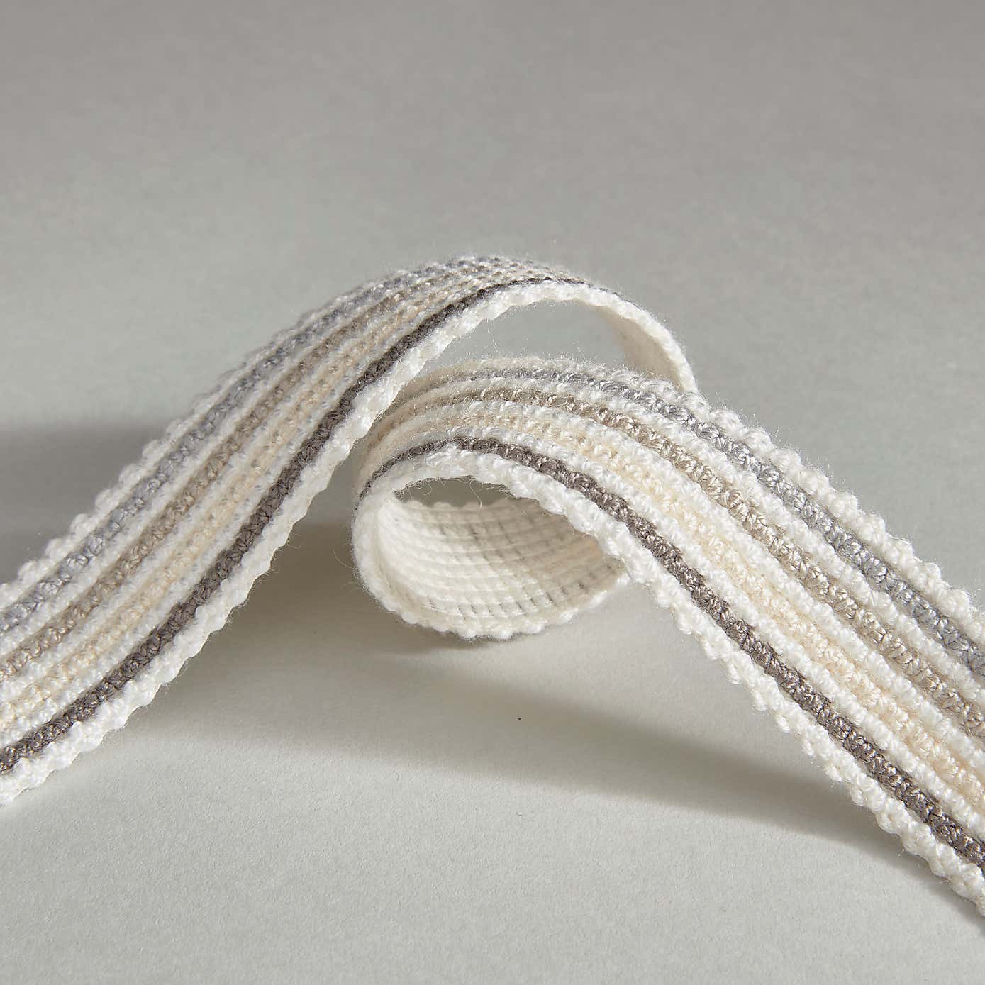 Grey Stripe Braid Ribbon