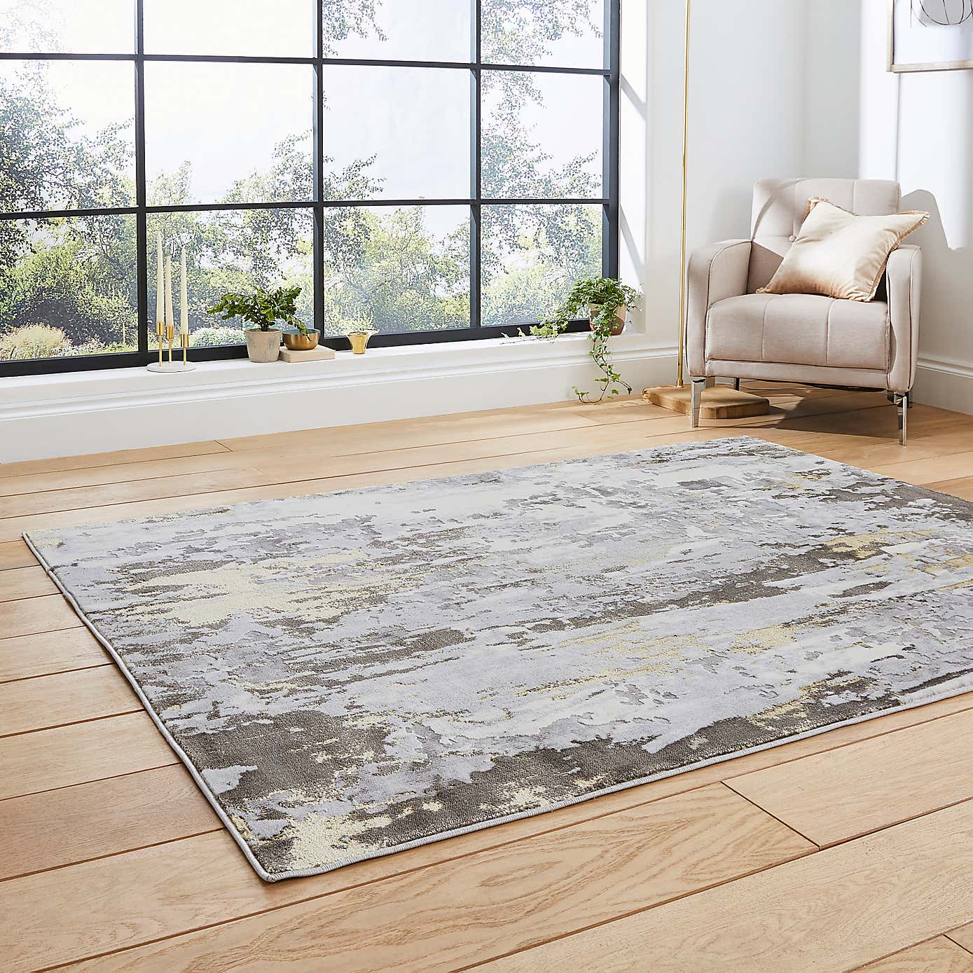 Apollo Marble Effect Washable Rug