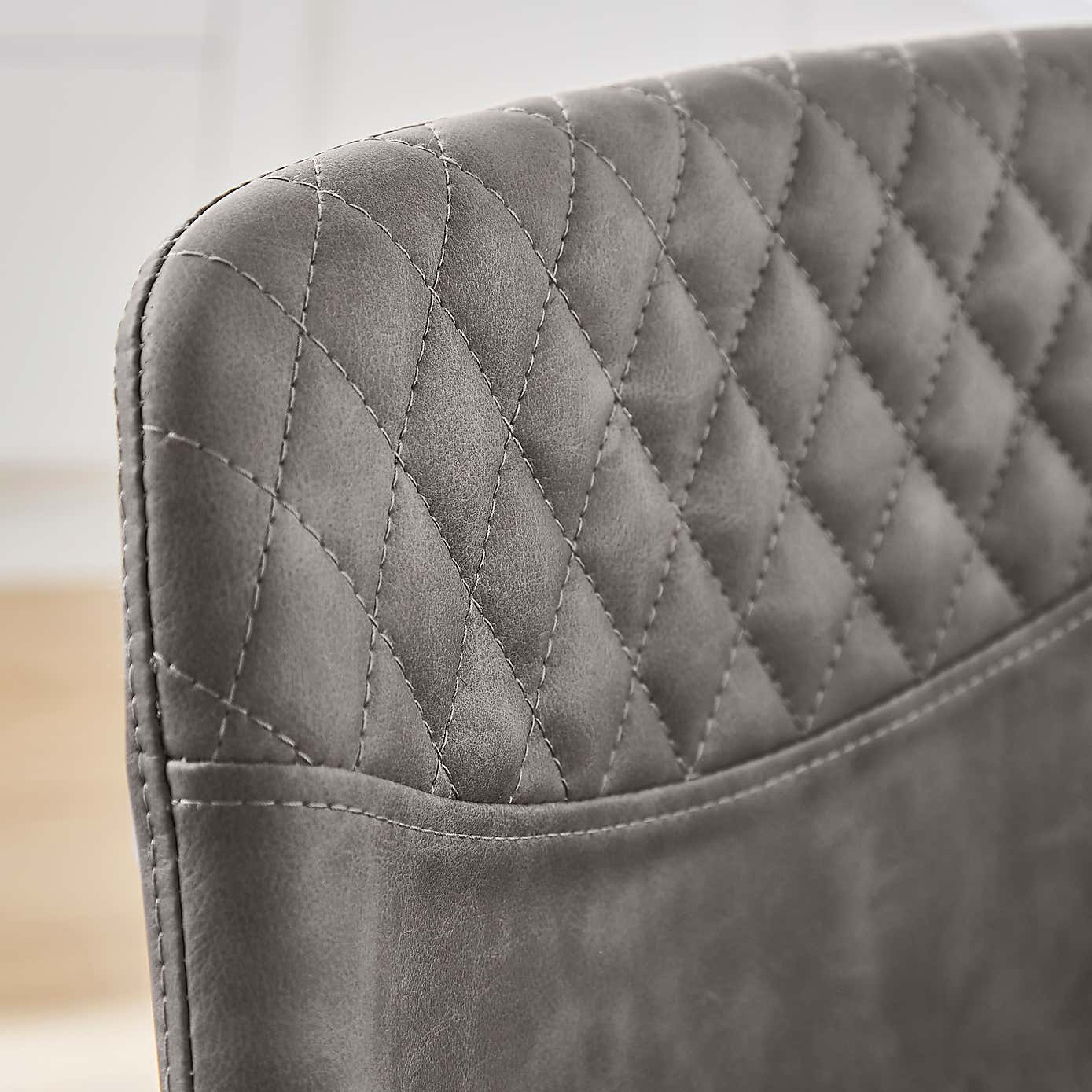 Walden Height Adjustable Bar Stool, Faux Leather