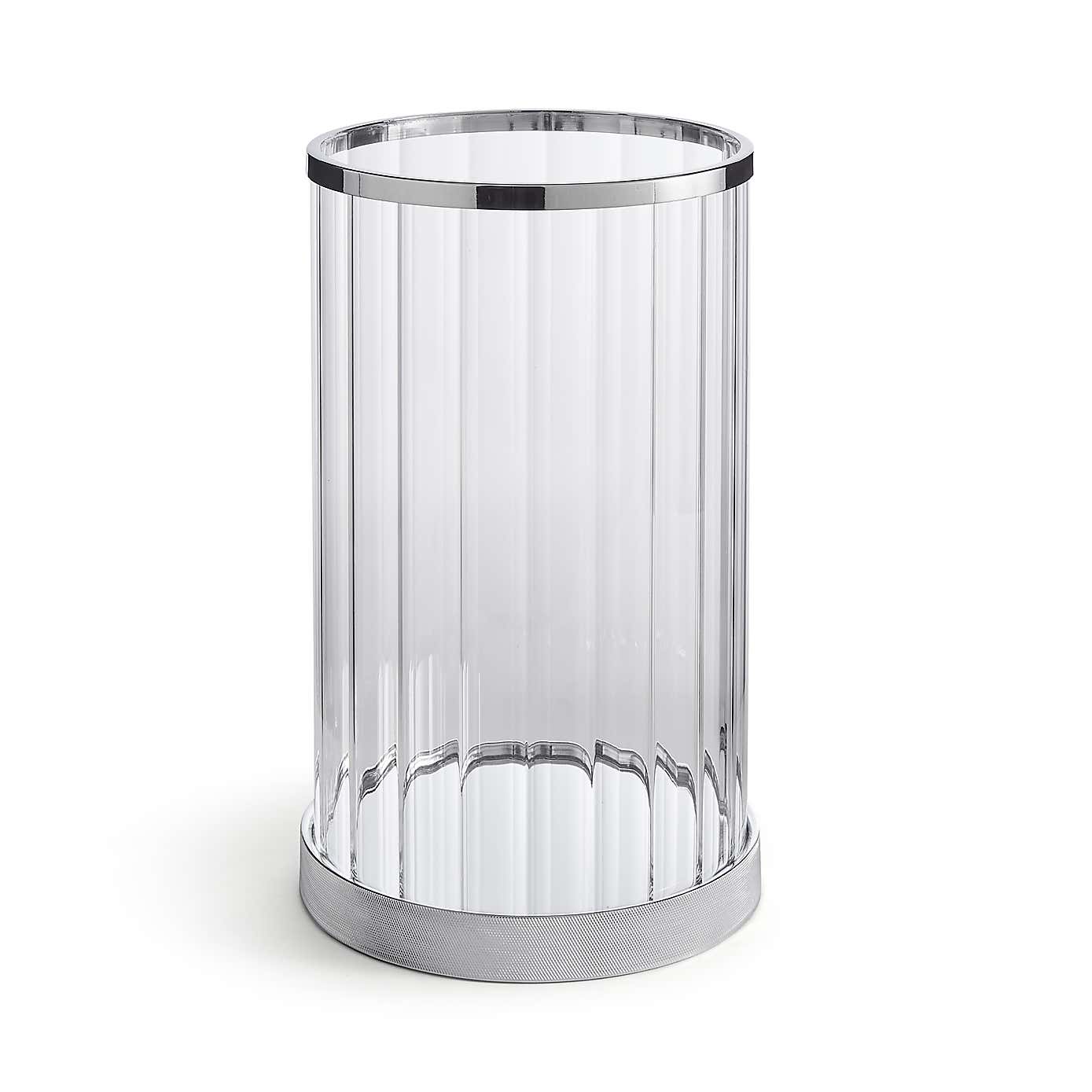 Hotel Chrome Hurricane Candle Holder
