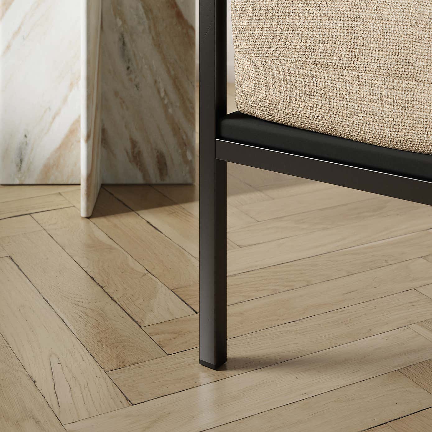 Kai Slub Chenille Pillow Arm Occasional Chair