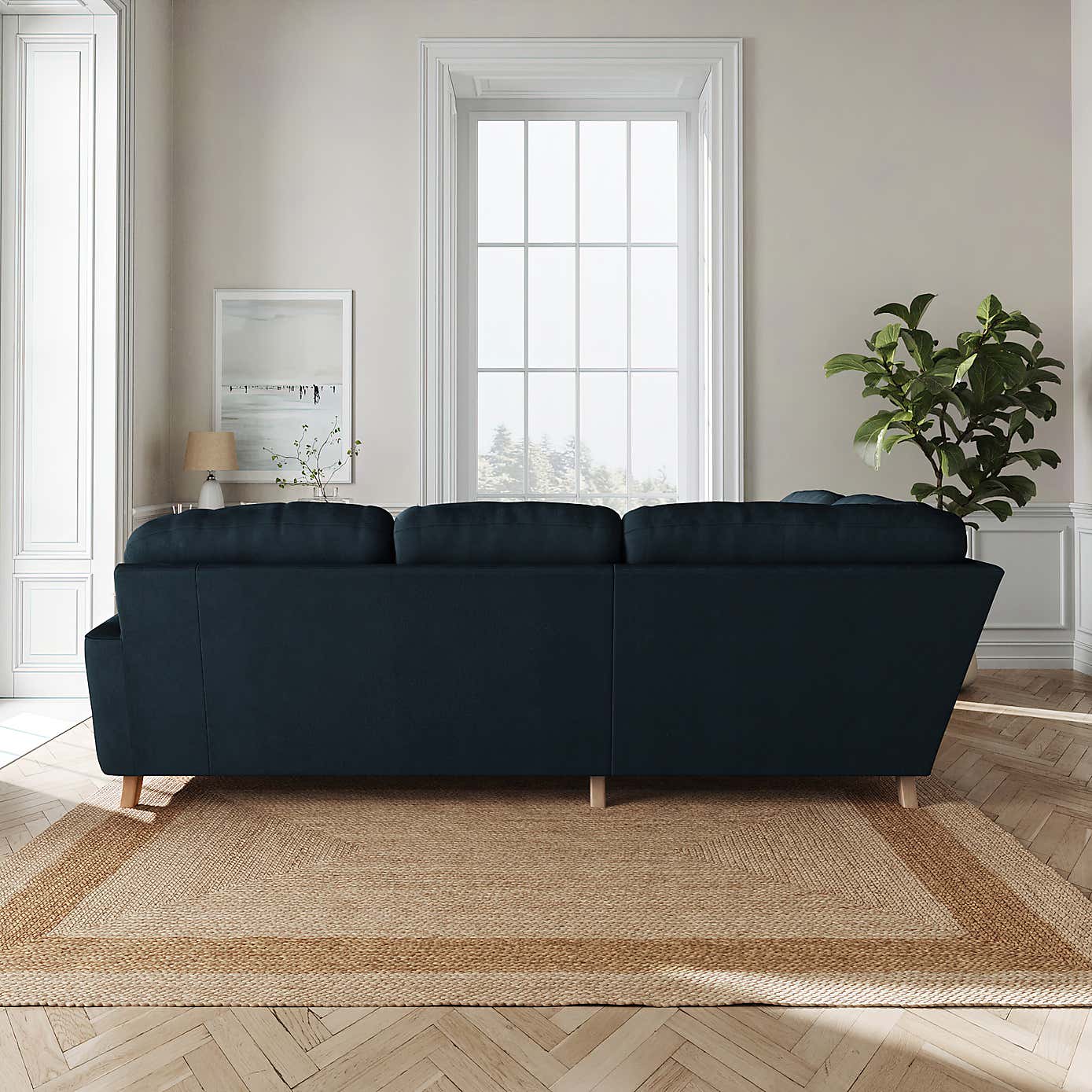 Martha Matte Plush Velvet Full Corner Sofa