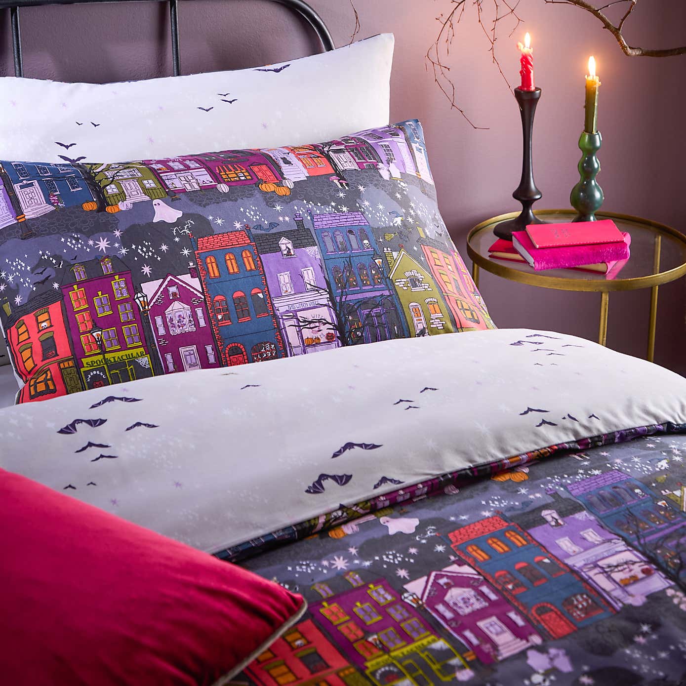 Creepy Town Polycotton Duvet Cover and Pillowcase Set