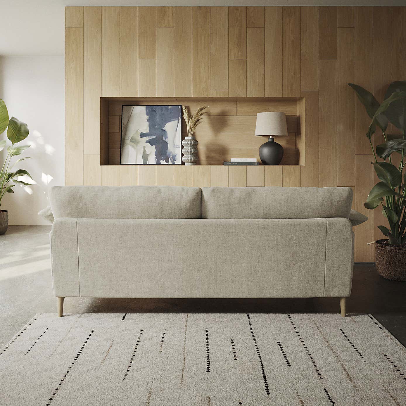 Hector Tonal Plush Chenille 4 Seater Sofa