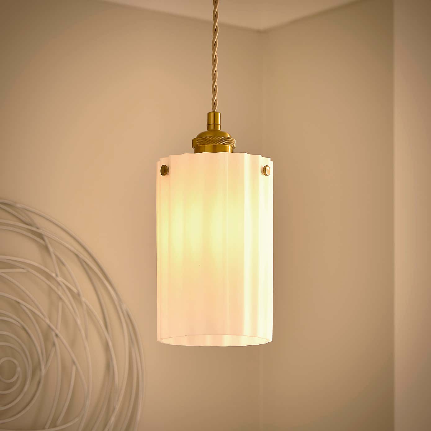 Fluted Ribbed Easy Fit Pendant Shade