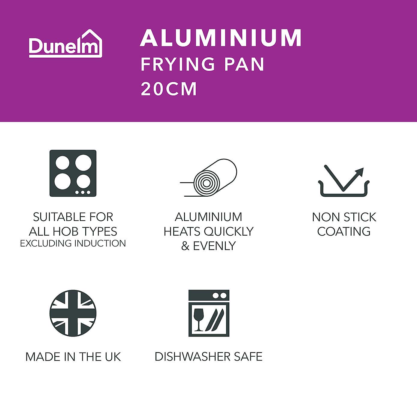 Essentials Non-Stick Aluminium Frying Pan, 20cm