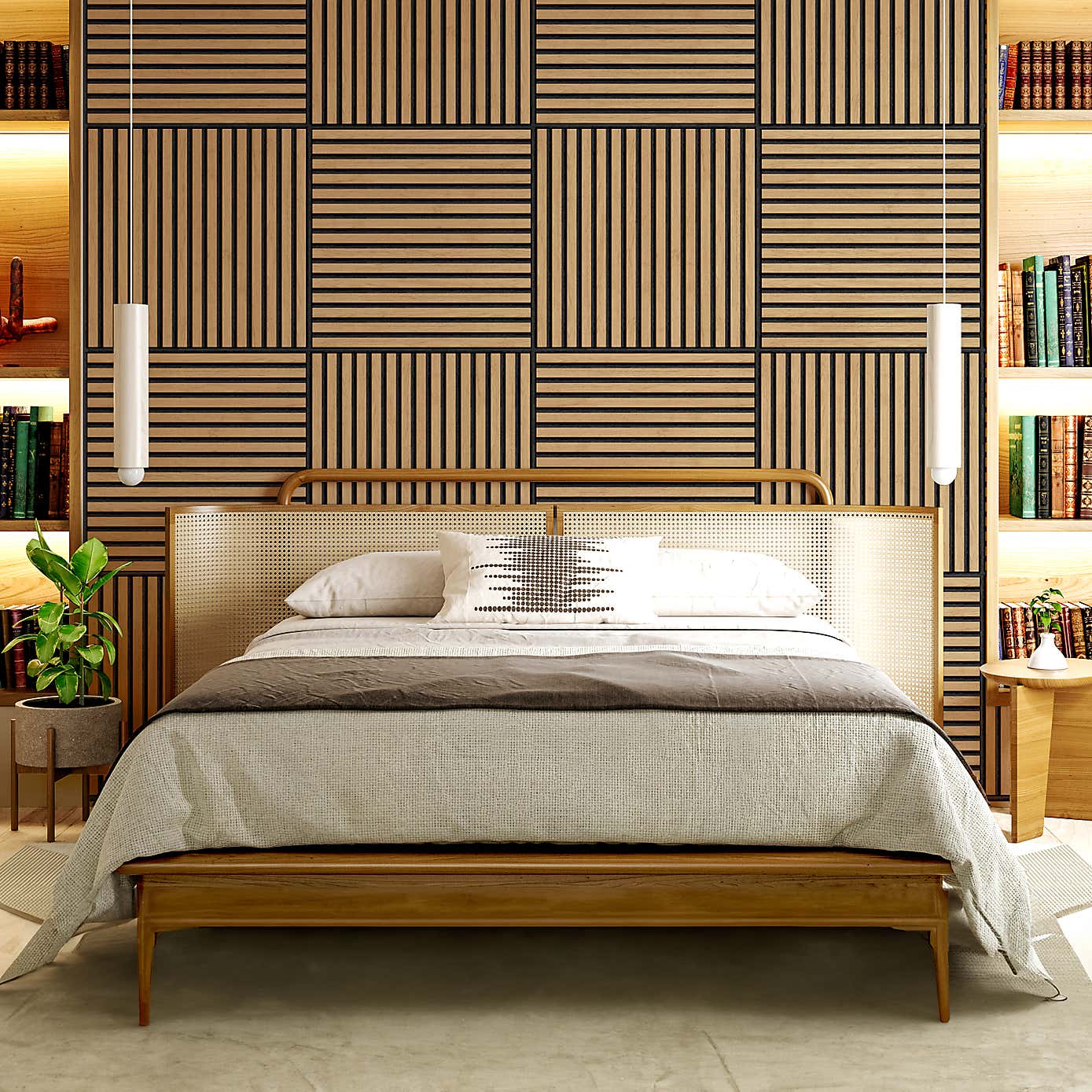 Wallpops Acoustic Wood Slat Panelling 60cm x 60cm