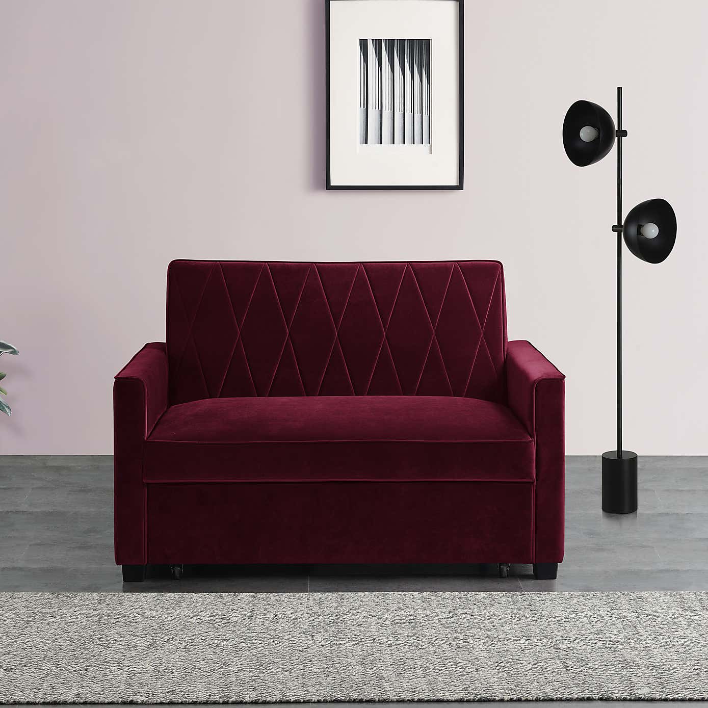 Serena Velvet 2 Seater Sofa Bed