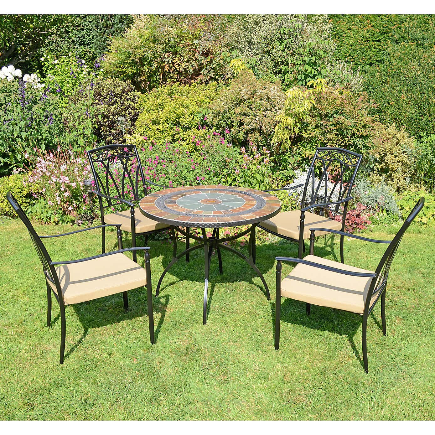 Virginia 91cm Patio Table Set with 4 Austin Chairs