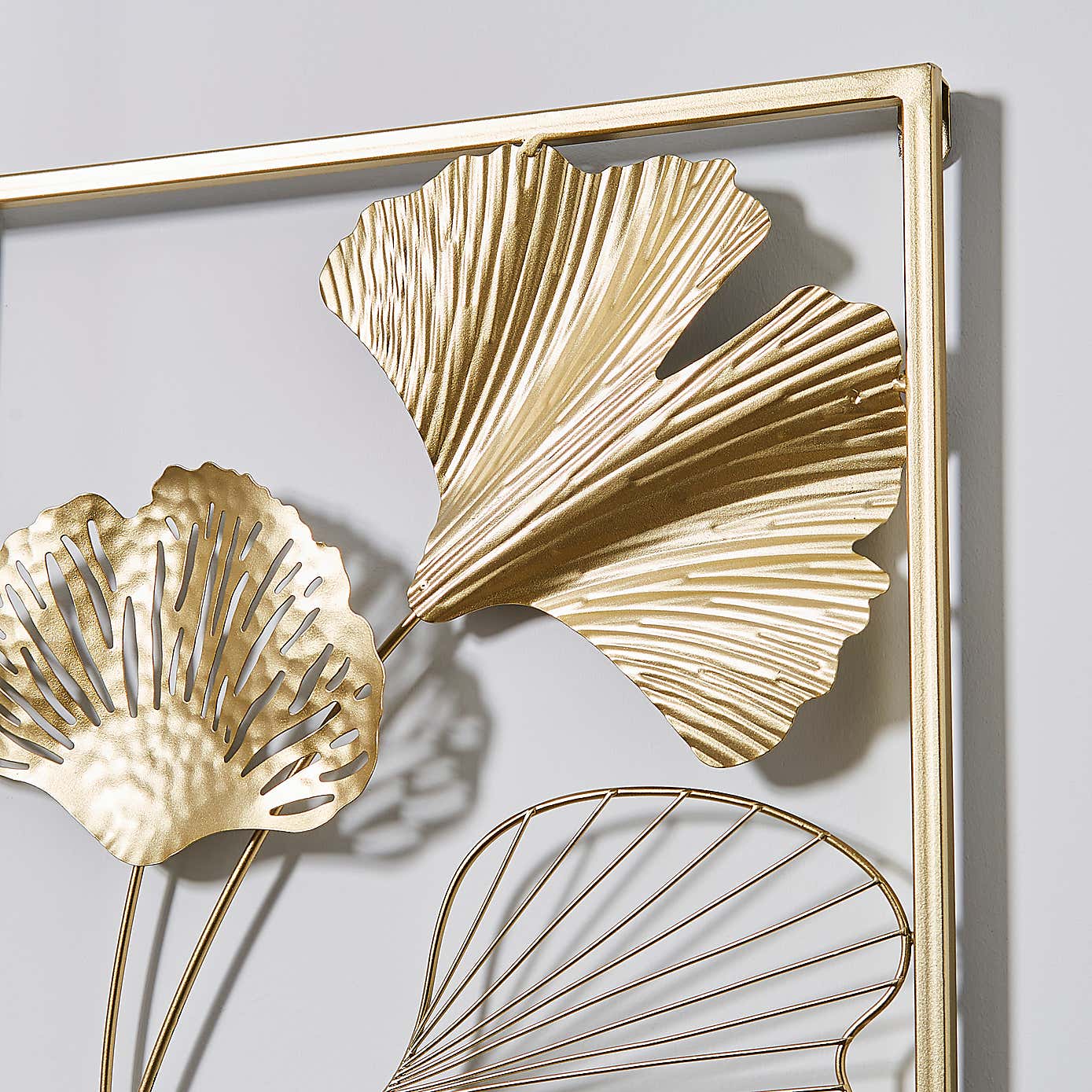 Indoor Outdoor Luxe Gold Ginkgo Panel Wall Art 80cm