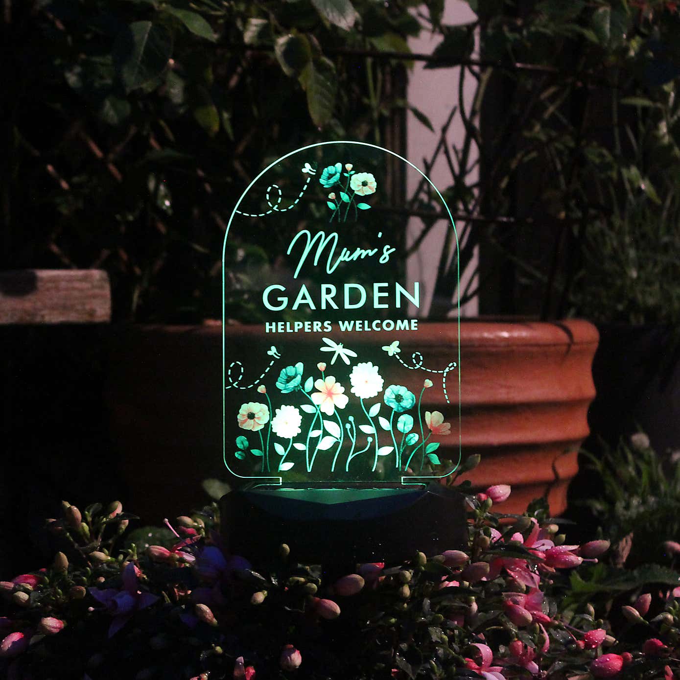 Personalised Flower Garden Outdoor Solar LED Light