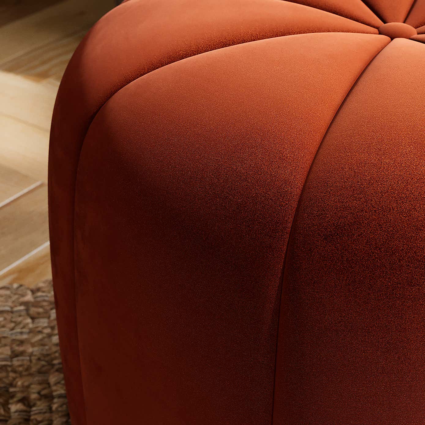 Pumpkin Velvet Footstool
