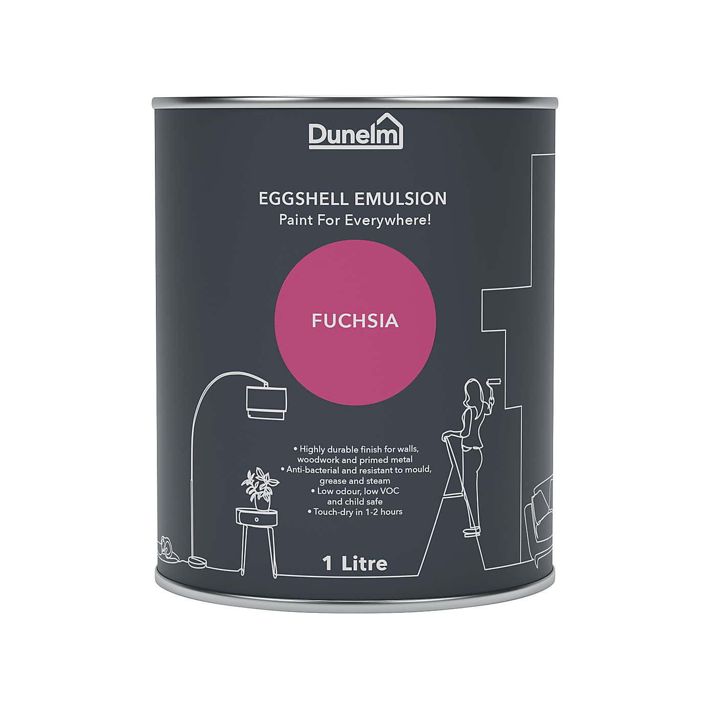 Dunelm Fuchsia Eggshell Emulsion Paint