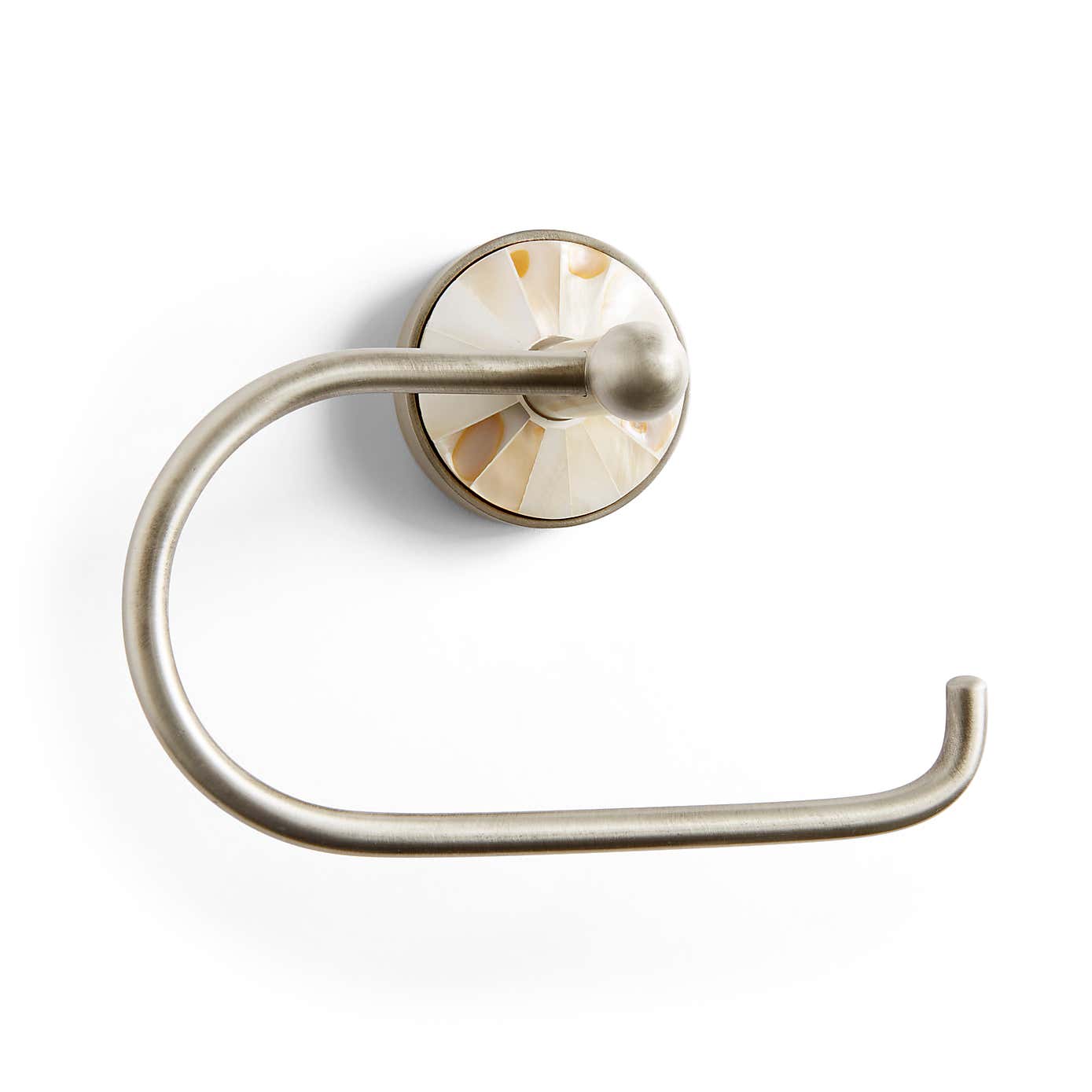 Mother of Pearl Brushed Chrome Toilet Roll Holder