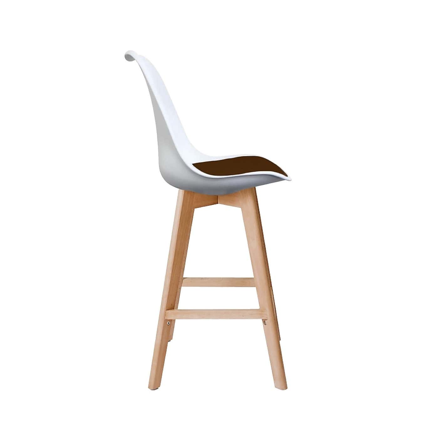 Fusion Living Soho White Plastic Bar Stool