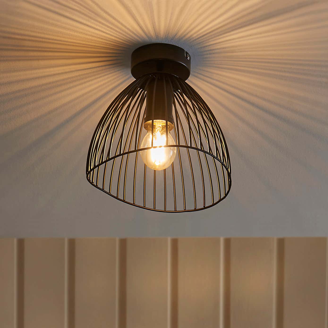 Jaula Indoor Outdoor 1 Light Flush Ceiling Fitting