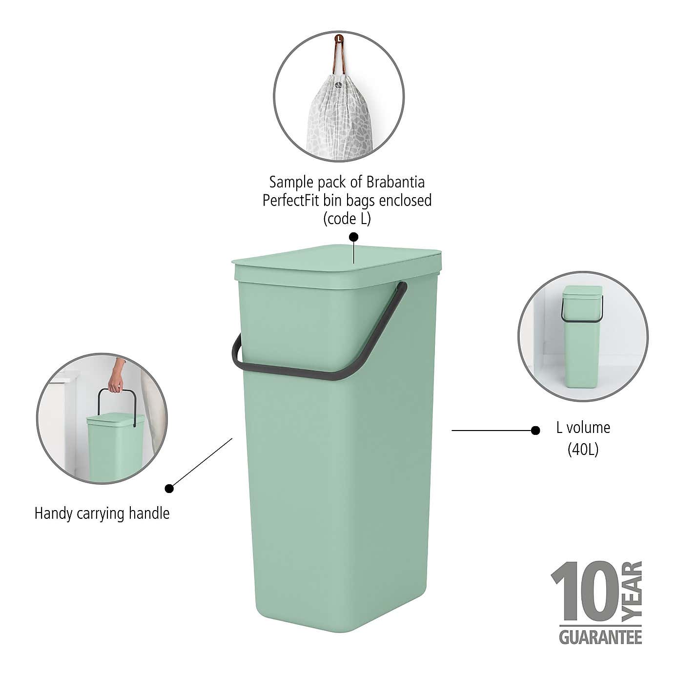 Brabantia Sort & Go 40L Recycle Bin